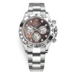 Rolex 116509 Cosmograph Daytona Black MOP Gold Crystals Diamond Oyster White Gold Watch