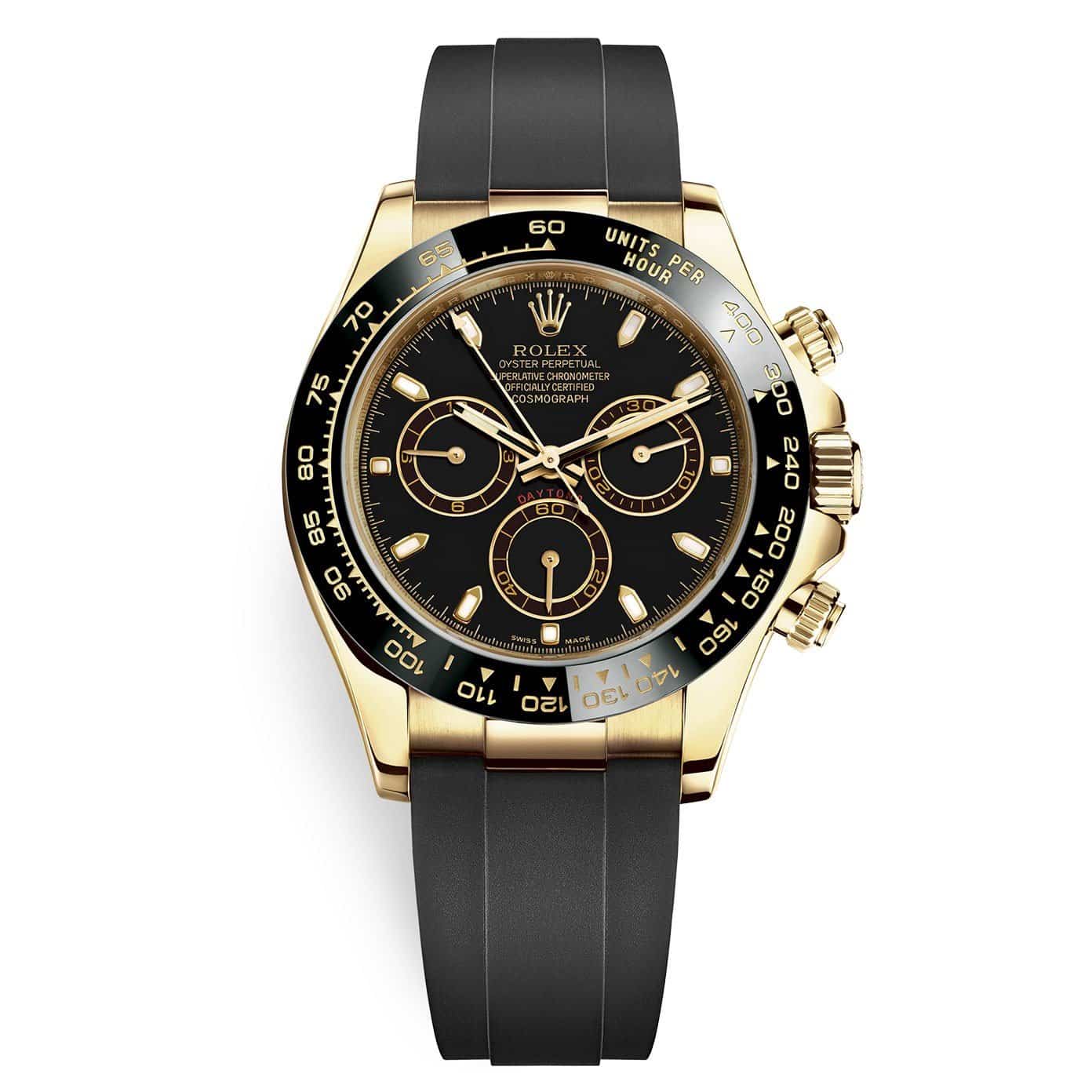 116518lnbp.jpg Rolex Cosmograph Daytona 116518LN Black Dial Oysterflex Yellow Gold Mens Watch - Image 1