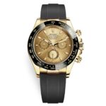 Rolex Cosmograph Daytona 116518LN Champagne Dial Oysterflex Yellow Gold Mens Watch