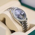 Rolex 126300 Datejust Wimbledon 41mm Aftermarket Diamond Bezel Jubilee Watch - Image 4