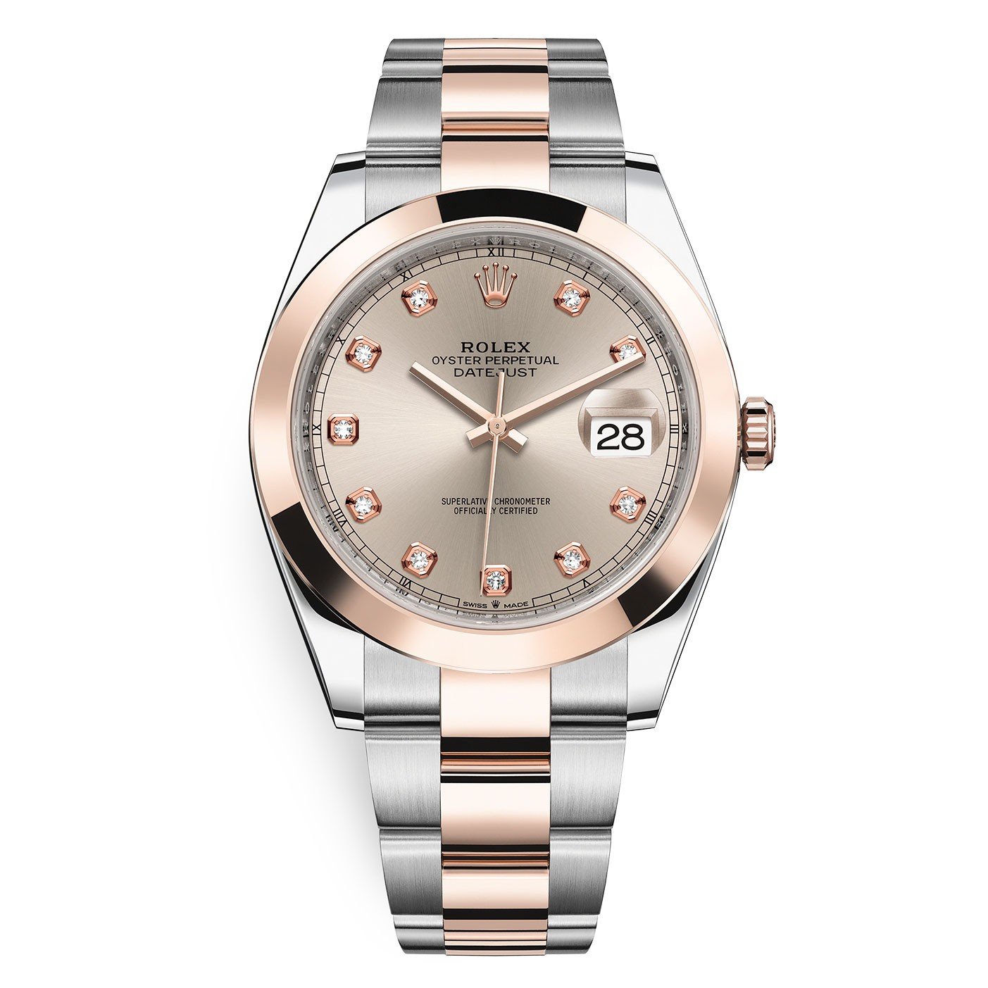 126301-0007.jpg Rolex Datejust 126301-0007 Sundust Diamond Oyster 41mm Steel and Everose Gold Watch - Image 1