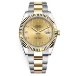 Rolex Datejust 126333-0011 Champagne Diamond Oyster 41mm Steel and Yellow Gold Mens Watch