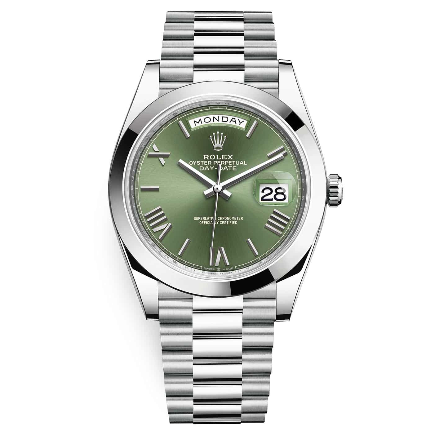 228206-0027.jpg Rolex Day-Date 228206-0027 Green Roman 40mm Platinum - Image 1