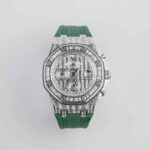 Audemars Piguet 26170ST Royal Oak Offshore Iced Out Green Strap Aftermarket Diamond Dial and Case Watch - Image 2