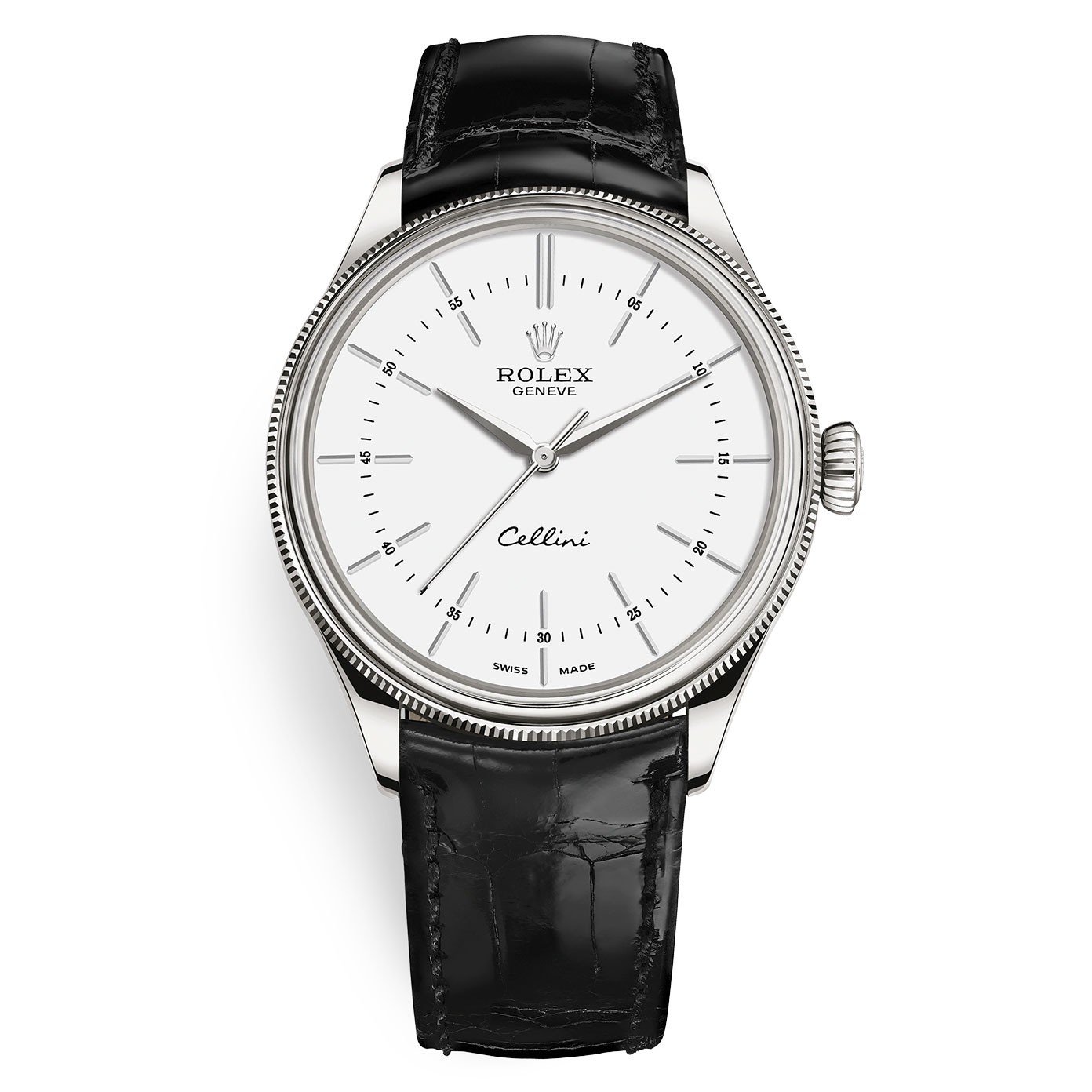 50509-0016.jpg DEPOSIT ONLY for Rolex Cellini Time 50509 White Dial Leather Strap 39mm Mens Watch - Image 1