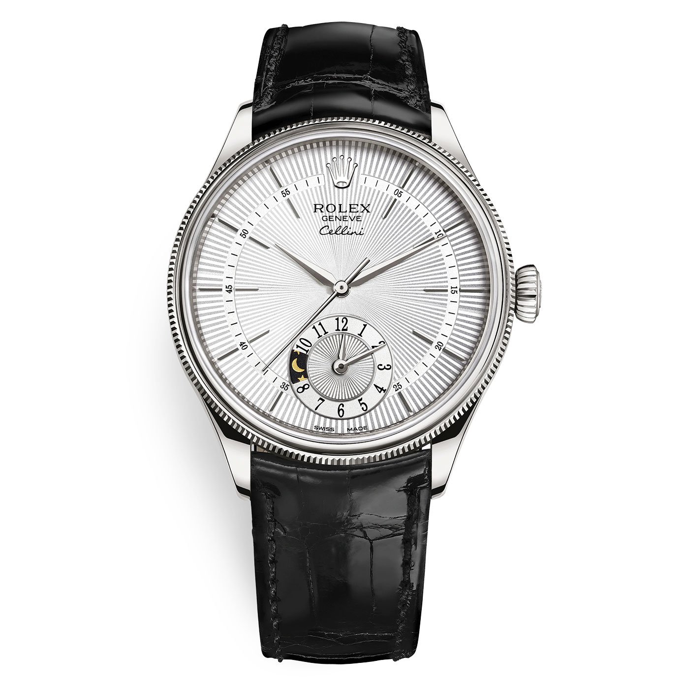 50529-0006.jpg Rolex Cellini 50529-0006 Silver Dial Leather Strap Dual Time 39mm - Image 1