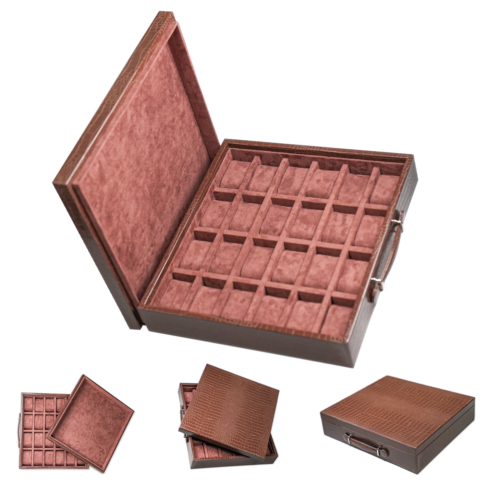 6.jpg Large Tray for 24 watches (Chocolate) - Image 1