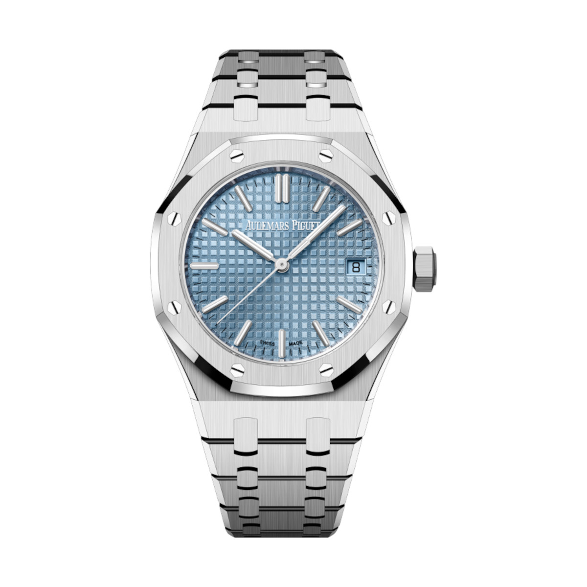 AP-15550ST.OO_.1356ST.08-blue-ss.jpg Audemars Piguet 15550ST.OO.1356ST.08 Royal Oak Light Blue Dial Stainless Steel Bracelet - Image 1