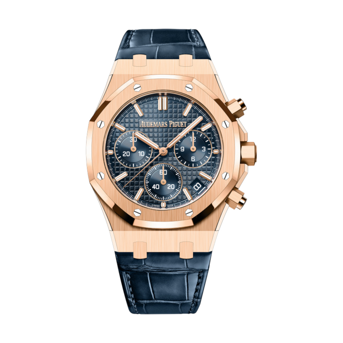 AP-26240OR.OO_.D315CR.02-blue-bluealligator.jpg Audemars Piguet 26240OR.OO.D315CR.02 Royal Oak Blue Dial Blue Leather Strap - Image 1