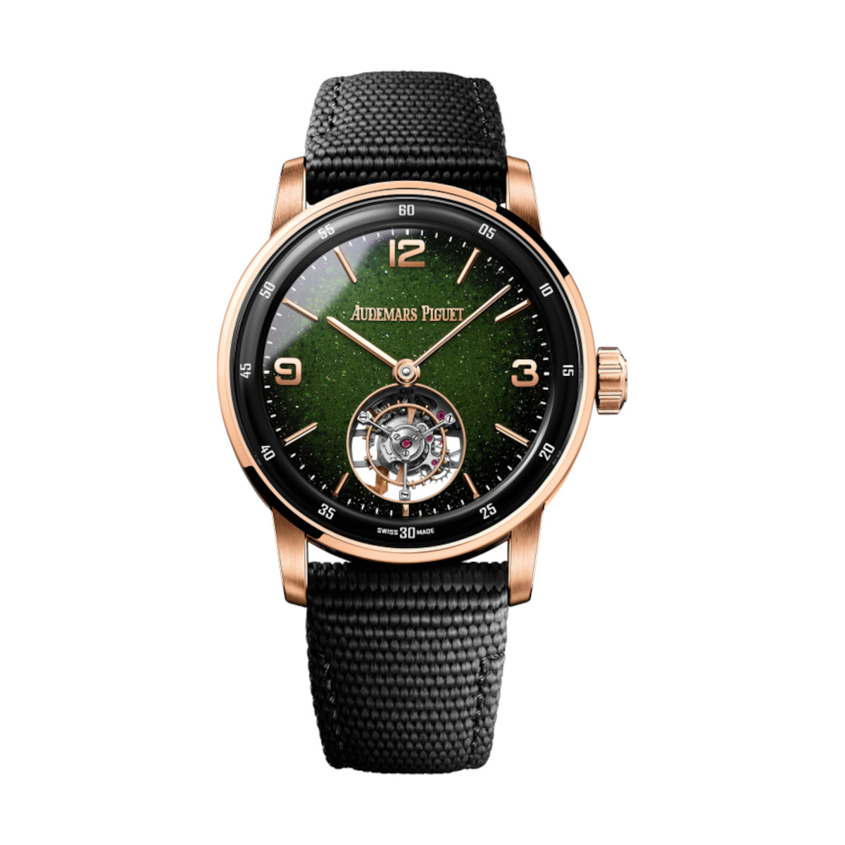 AP-26396NR.OO_.D002KB.01-smokedgreen-blackrubber.jpg Audemars Piguet 26396NR.OO.D002KB.01 Code 11.59 Smoked Green Dial Black Rubber Strap Watch - Image 1