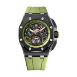Audemars Piguet 26622CE.OO.D062CA.01 Royal Oak Offshore Black and Green Dial Green Rubber Strap