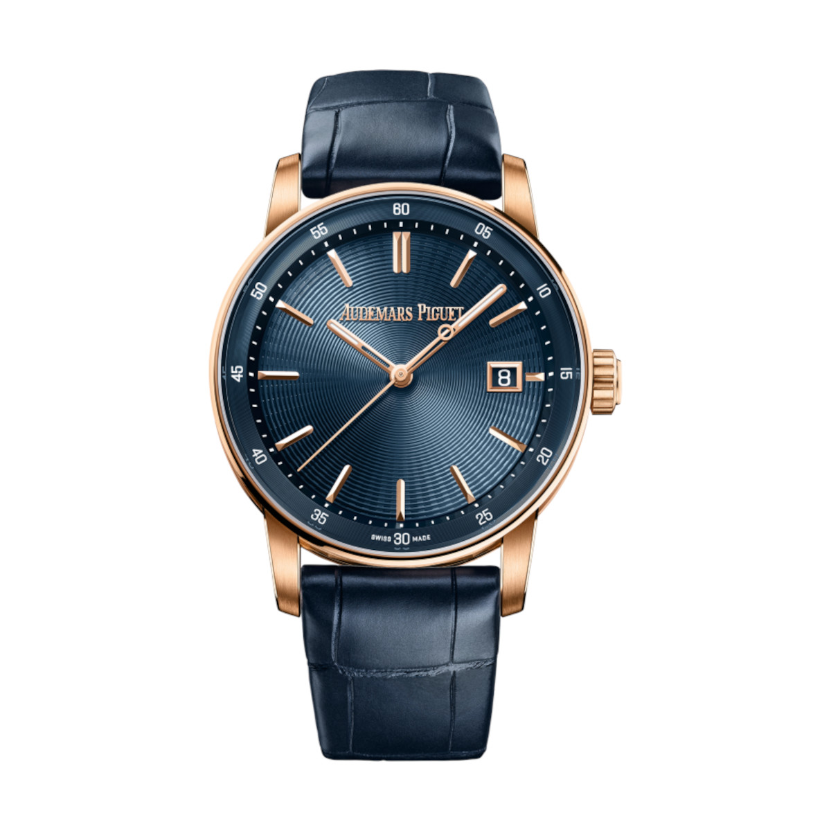 AP-77410OR.OO_.A342CR.01-darkblue-blueleather.jpg Audemars Piguet 77410OR.OO.A342CR.01 Code 11.59 Blue Dial Blue Leather Strap Watch - Image 1