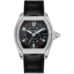 Cartier Roadster W62002V3 Black Dial Black Leather Strap Watch