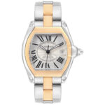Cartier Roadster W62031Y4 Silver Sunray-Effect Dial Steel and Gold Bracelet Watch