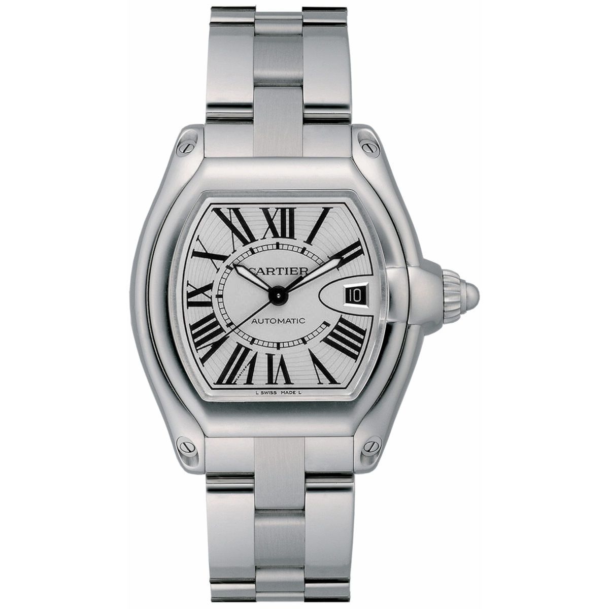Cartier-Roadster-W6206017-Opaline-Silver-Dial-Steel-Bracelet-Watch.jpg Cartier Roadster W6206017 Opaline Silver Dial Steel Bracelet Watch - Image 1