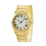 Cartier Santos Ronde W20028G1-19001 33mm Yellow Gold Silver Dial