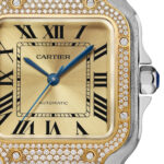 Cartier W3SA0007 Santos de Cartier Golden Sunray Dial Medium - Image 3
