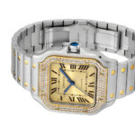 Cartier W3SA0007 Santos de Cartier Golden Sunray Dial Medium - Image 5