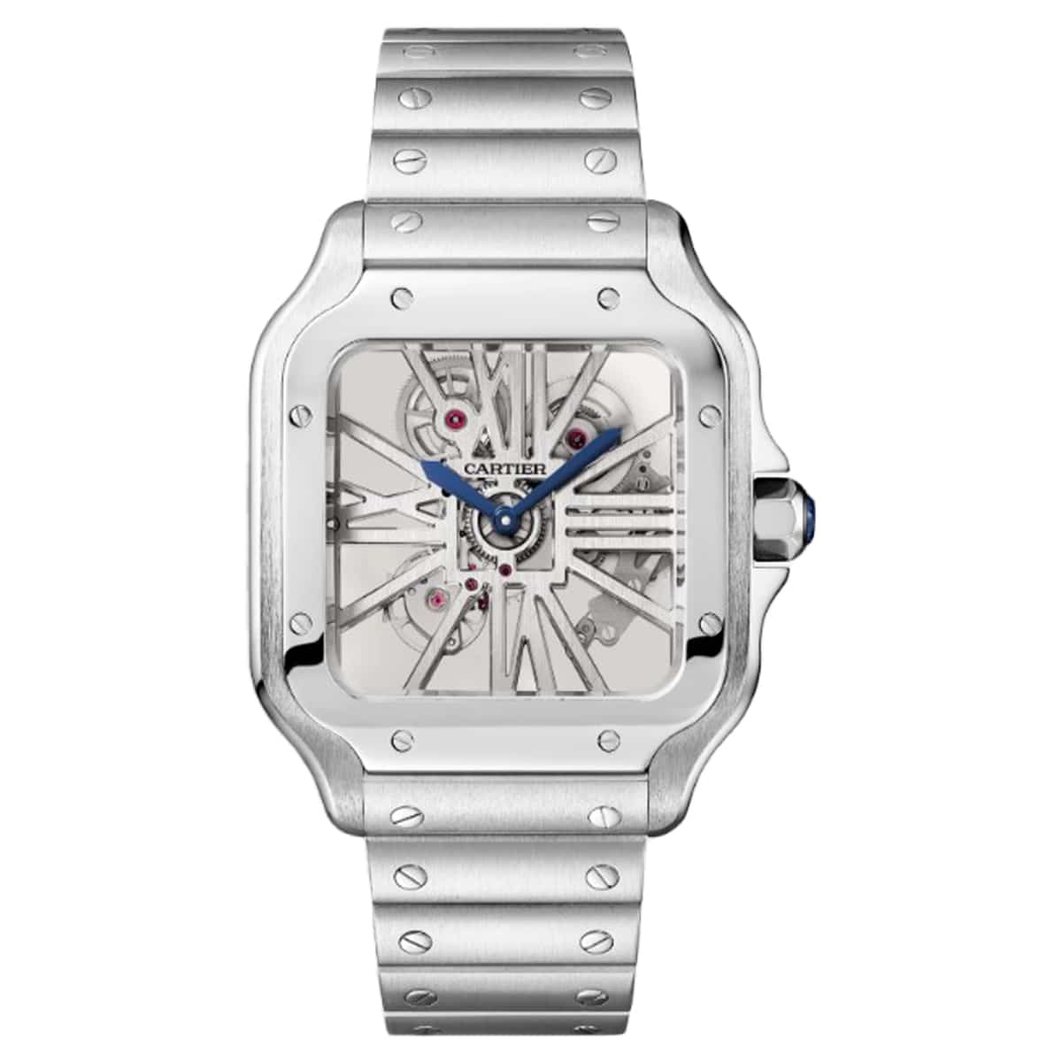 Cartier-WHSA0015-1.jpg Cartier Santos de Cartier WHSA0015 Large model 39.8mm Skeleton Watch - Image 1