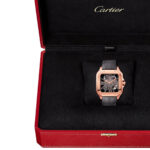 Cartier WHSA0018 Santos de Cartier Rose Gold Skeleton Dial Large - Image 8