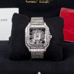 Cartier WHSA0026 Aftermarket Baguette cut Natural Diamonds Skeleton Large Watch - Image 3