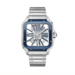 Cartier WHSA0026 Santos de Cartier Blue Skeleton Dial Large