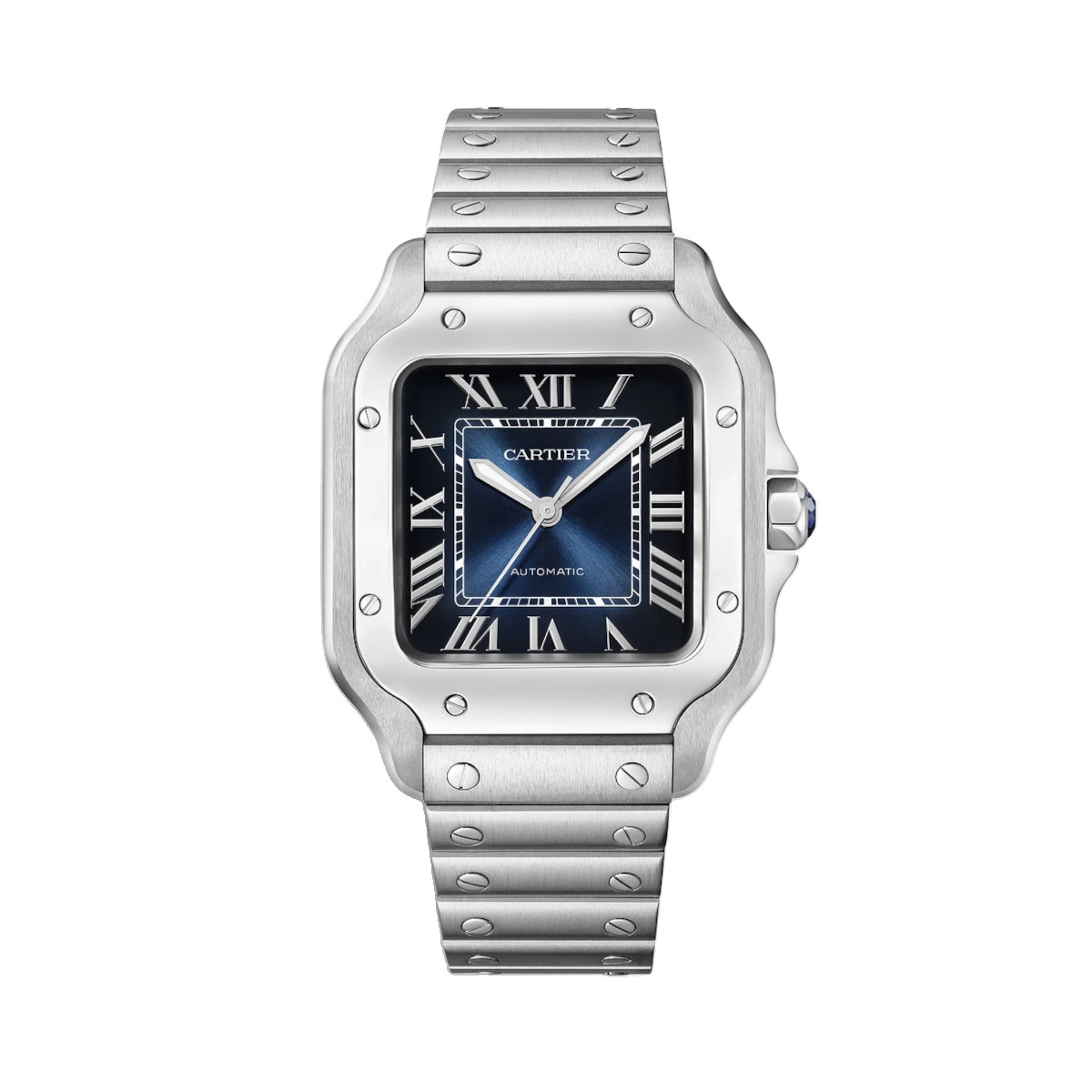 Cartier-WSSA0063-Santos-de-Cartier-Blue-Dial-Watch-wb.jpg Cartier WSSA0063 Santos de Cartier Blue Dial Medium - Image 1