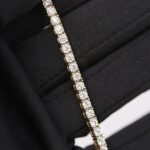 14k Yellow Gold Tennis 10-pointer Diamond Chain 17 inch - Image 3