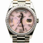 Rolex Day-Date 128239 18K White Gold President Diamond Bezel Pink Opal Diamond Dial - Image 9