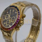 Rolex Daytona 16528 18k Yellow Gold With Rainbow Sapphires And Diamonds Bezel - Image 4
