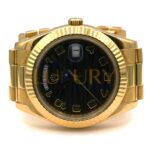 Rolex Day-Date II 218238 18K Yellow Gold Black Wave Arabic Dial 41mm Watch - Image 4
