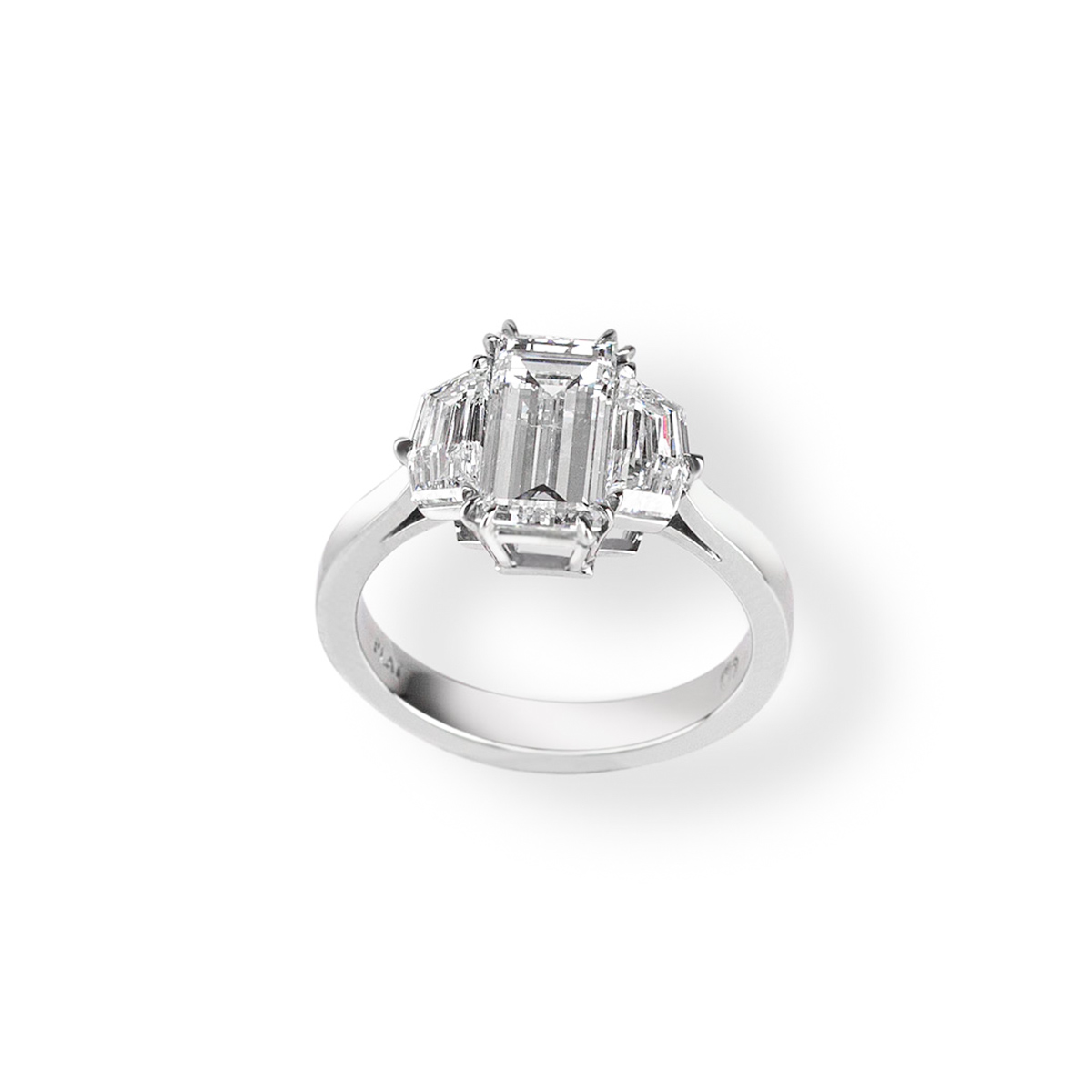 IMG_9613-1-1.jpg Emerald Cut Diamond Platinum Engagement Ring 3.51 tcw - Image 1