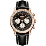 Breitling BTRB012012-BA49BKLD Navitimer 01 Chronograph Black Dial Black Leather Mens Watch