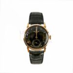 Patek Philippe 1578 Calatrava Aftermarket Black Dial Rose Gold Black Strap 35mm Watch