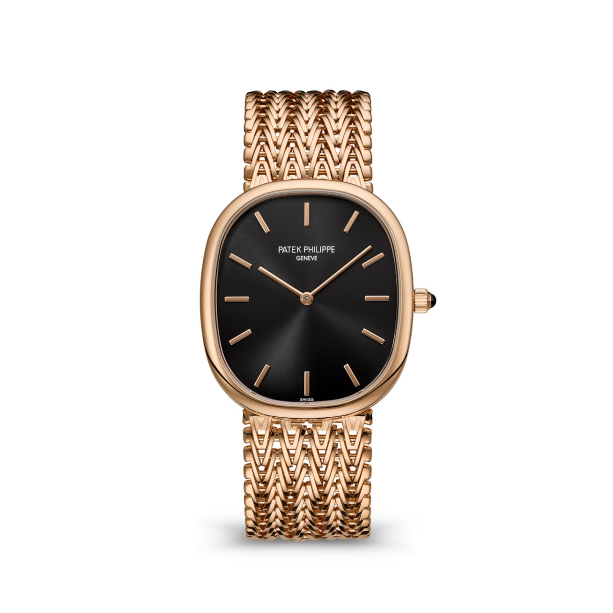 PatekPhilippe-5738-1R-001-black-rosegold.jpg Patek Philippe 5738-1R-001 Golden Ellipse Black Dial Rose Gold Bracelet - Image 1