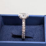 4.51 tcw Oval and Round Cut Natural Diamonds Engagement Ring Set in Platinum - Image 6