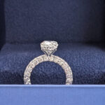 4.51 tcw Oval and Round Cut Natural Diamonds Engagement Ring Set in Platinum - Image 4