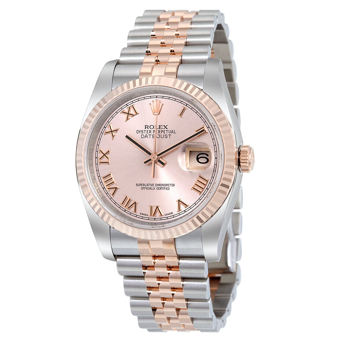 Rolex-116231-Roman.jpg Rolex 116231 Datejust 36mm Sundust Roman Dial Jubilee Two-Tone Bracelet Watch - Image 1