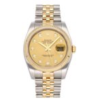 Rolex Datejust 116233 Steel and Yellow Gold Champagne Diamond Dial 36mm Jubilee