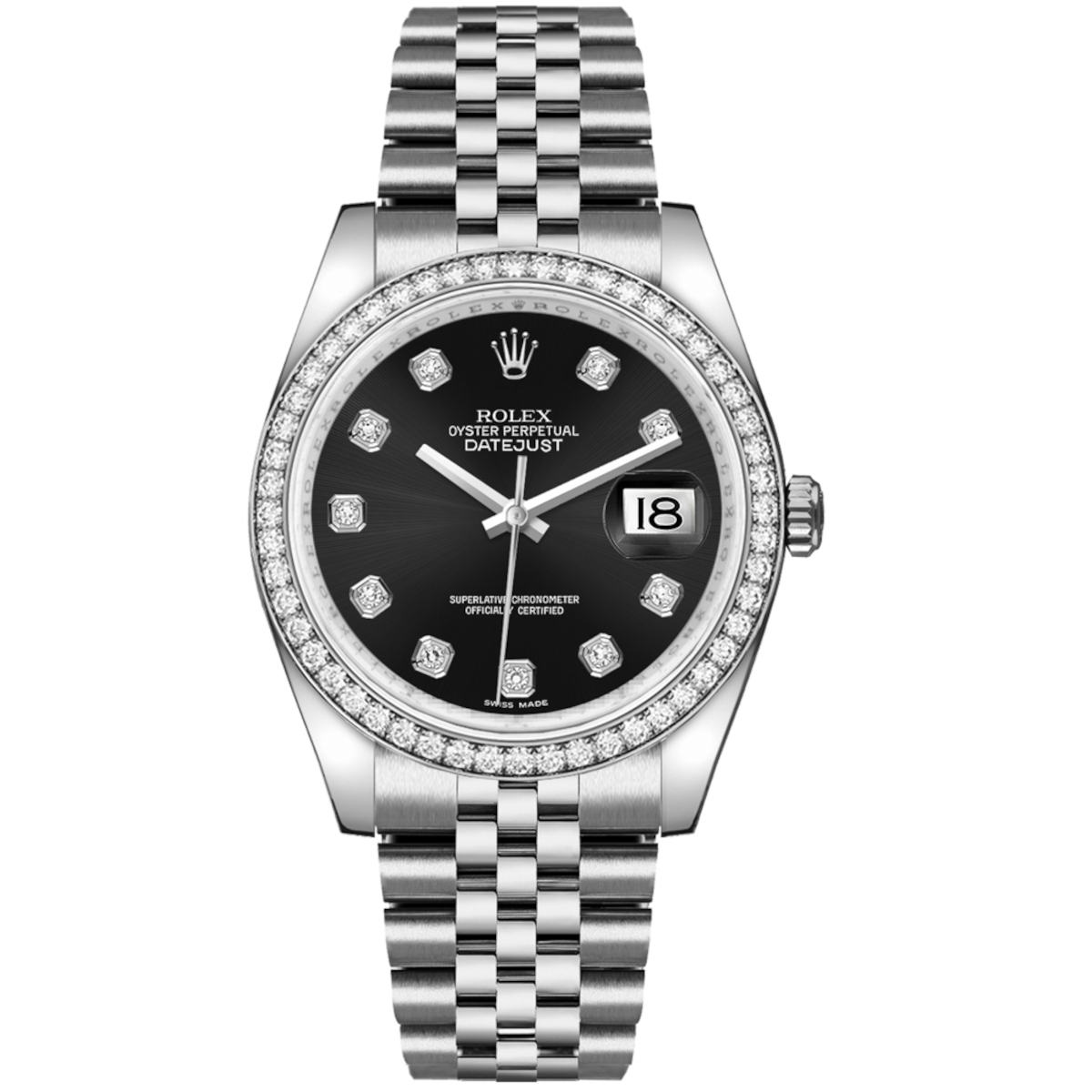 Rolex-116244-0014-blackdiamond-diamondset-jubilee.jpg Rolex Datejust 36mm 116244-0014 Black Dial Jubilee Bracelet - Image 1