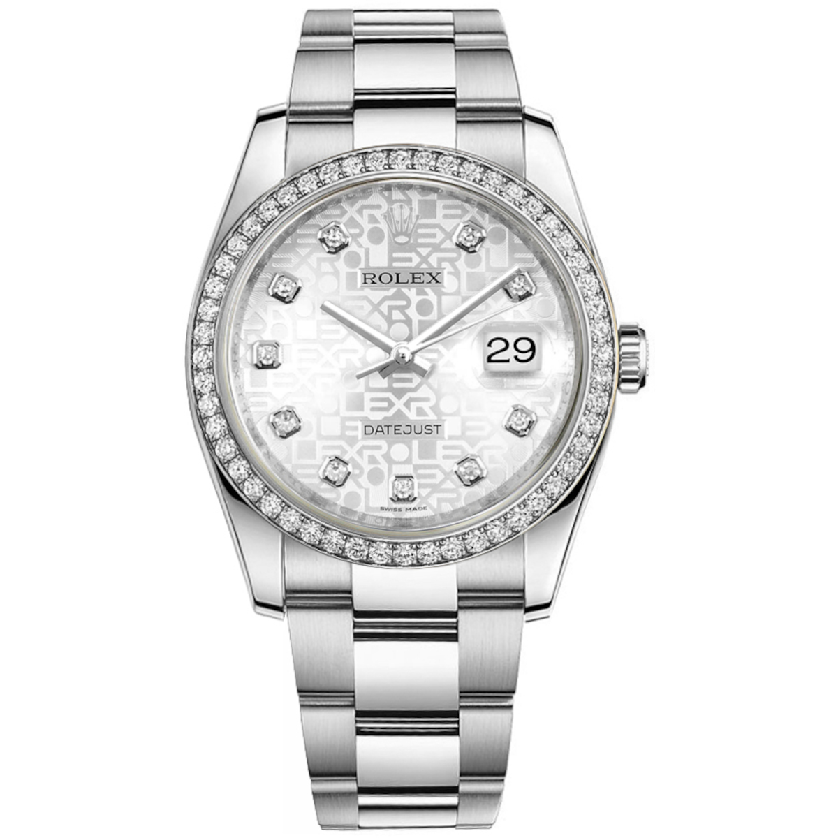 Rolex-116244-0024-silverjubileediamond-diamondset-oyster.jpg Rolex Datejust 36mm 116244-0024 Silver Dial Oyster Bracelet - Image 1