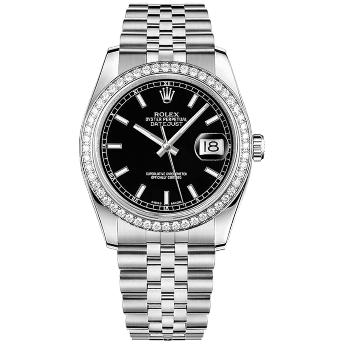 Rolex-116244-0043-black-diamondset-jubilee.jpg Rolex Datejust 36mm 116244-0043 Black Dial Jubilee Bracelet - Image 1