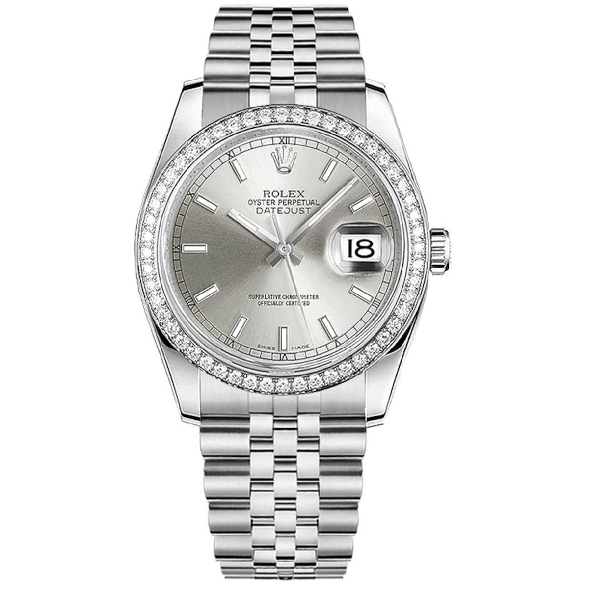 Rolex-116244-0058-silver-diamondset-jubilee.jpg Rolex Datejust 36mm 116244-0058 Silver Dial Jubilee Bracelet - Image 1
