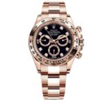 Rolex Everose Gold 116505 Cosmograph Daytona 40mm Black Diamond Dial Watch