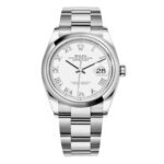 Rolex Datejust 126200-0008 36 mm Stainless Steel White Roman Dial Oyster