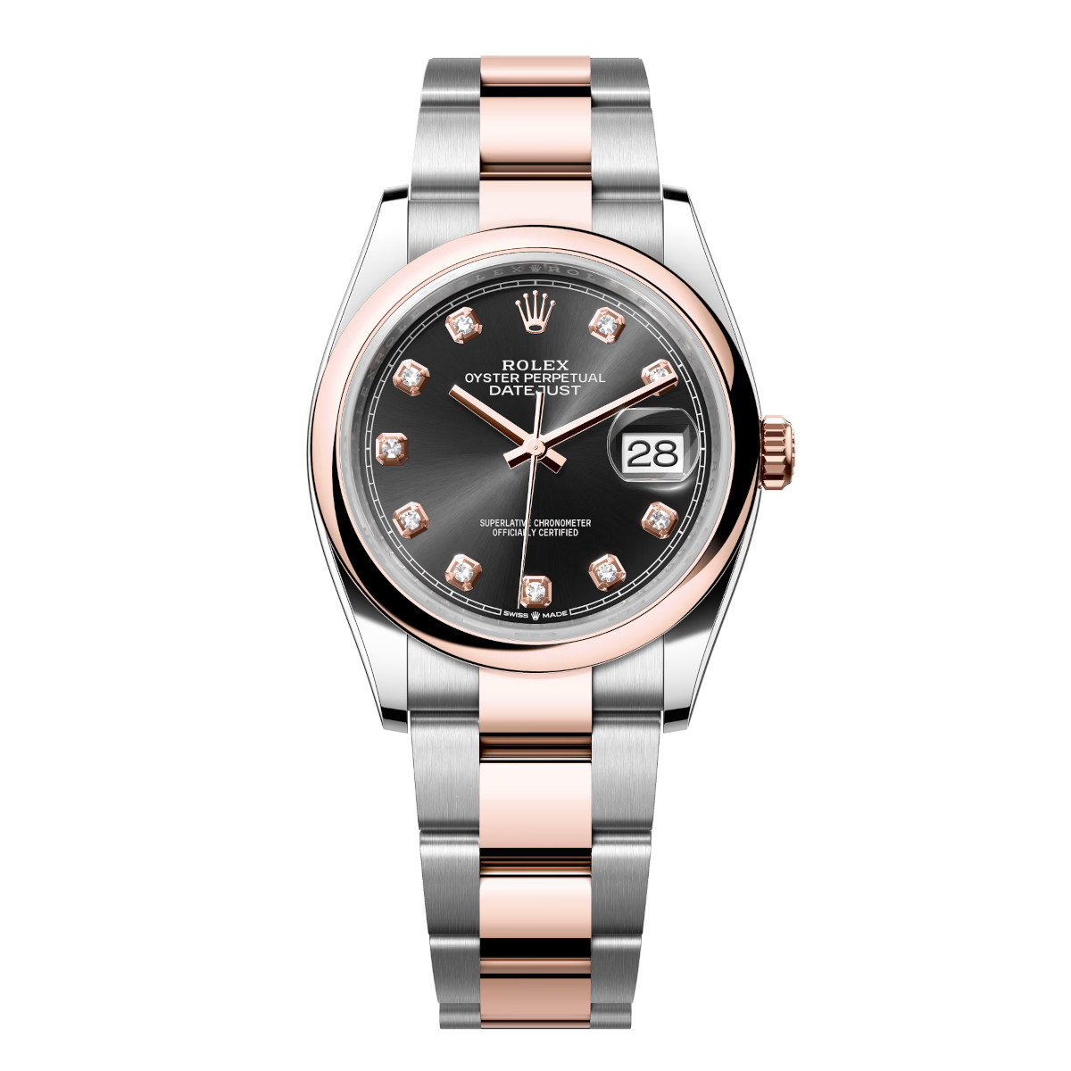 Rolex-126201-0020-blackdiamond-domed-oyster.jpg Rolex Datejust 126201-0020 Black 36mm Dial Oyster Bracelet Watch - Image 1