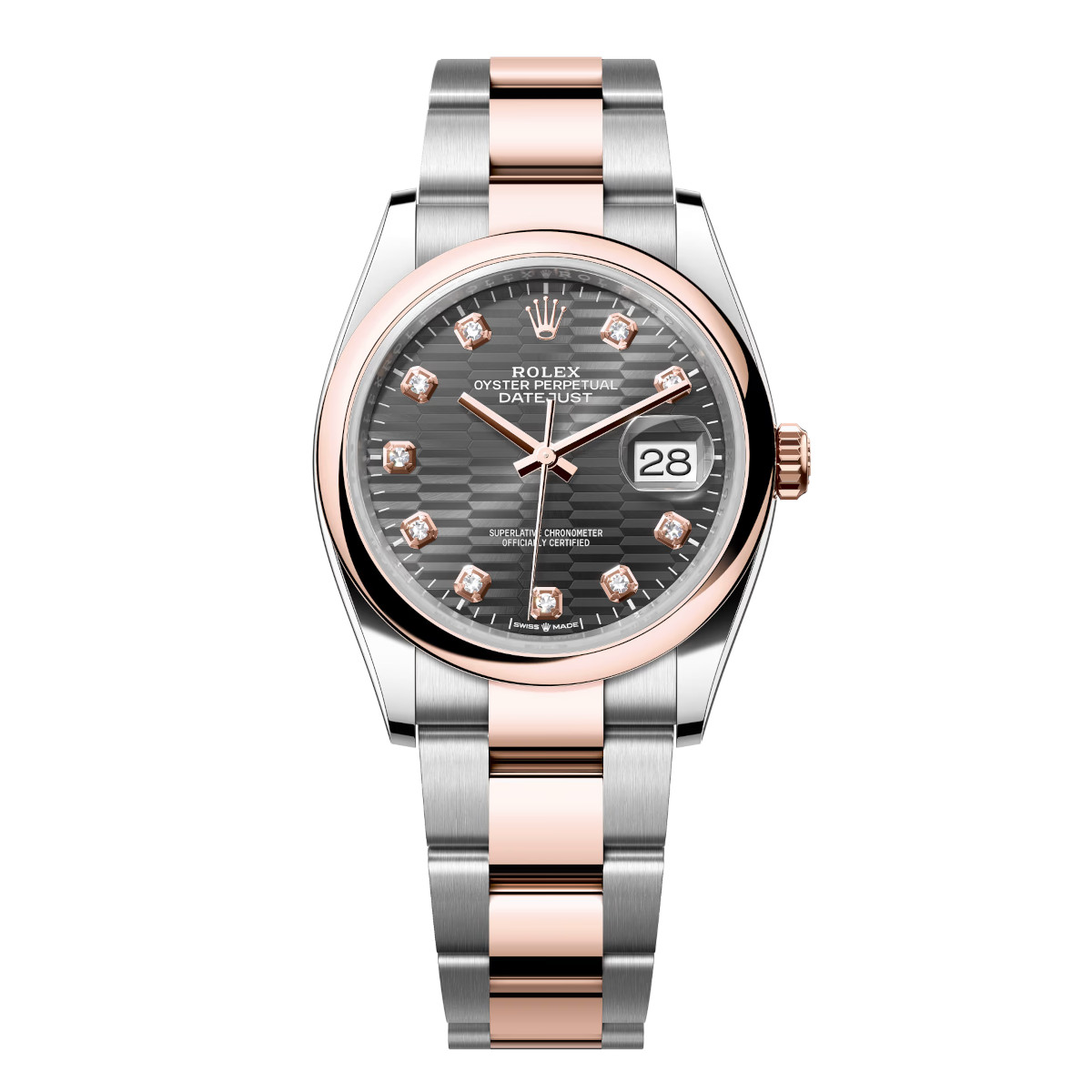 Rolex-126201-0042-slatefluteddiamond-domed-oyster.jpg Rolex Datejust 126201-0042 Slate 36mm Dial Oyster Bracelet Watch - Image 1