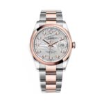 Rolex Datejust 126201-0038 Silver Palm Motif Dial Oyster Bracelet Watch