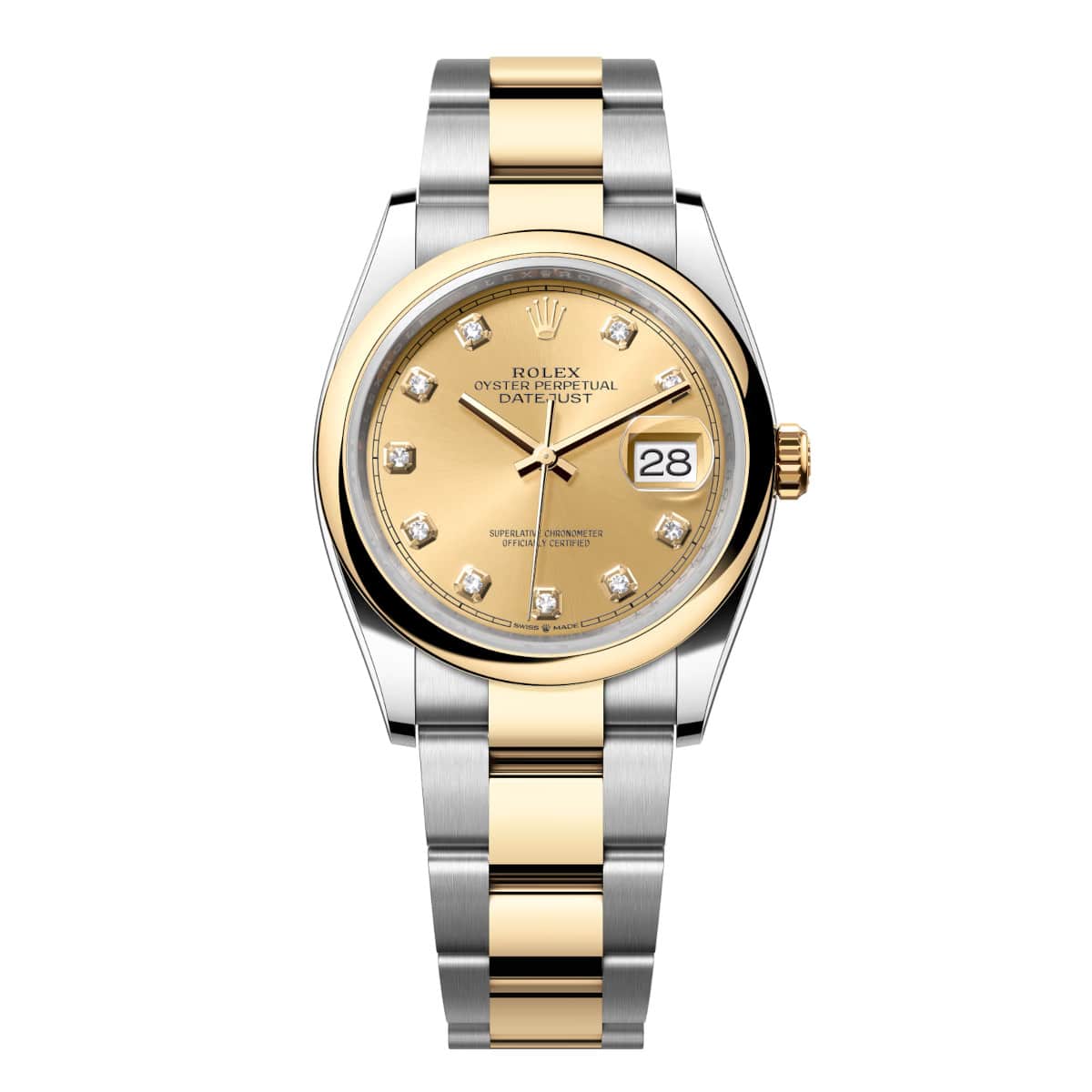 Rolex-126203-0018-champagnediamonds-domed-oyster.jpg Rolex Datejust 126203-0018 Champagne Set with Diamonds Dial 36mm Domed Bezel Oyster Bracelet - Image 1