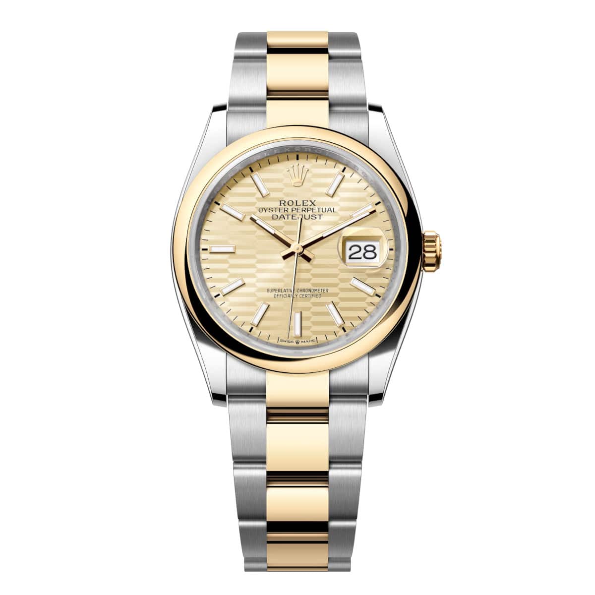 Rolex-126203-0040-goldenfluted-domed-oyster.jpg Rolex Datejust 126203-0040 Golden Dial 36mm Domed Bezel Oyster Bracelet - Image 1